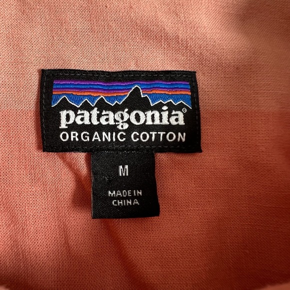 Patagonia Mens M Orange Striped Organic Cotton Short Sleeve Button Sown Shirt - Picture 4 of 6
